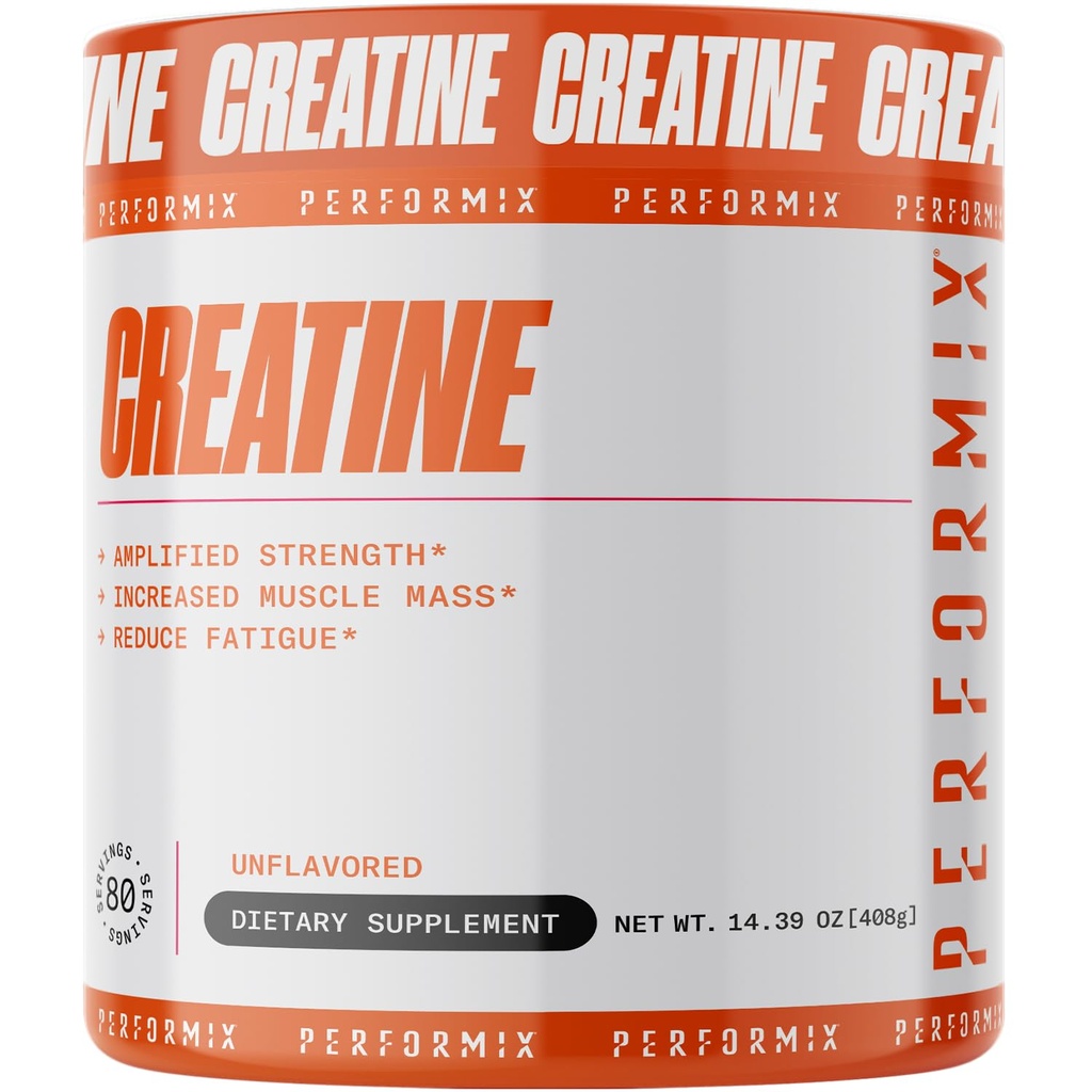 PERFORMIX - 크레아틴 Monohydrate - 서빙 당 5000 mg (5g) - 전 운동 - 근육 질량을 증가시키고, 힘을 개량하고 피로를 감소시킵니다 - 크레아틴 Monohydrate 분말 - Unflavored - 80 서빙 - 400g
