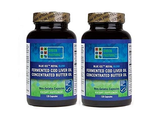 녹색 파스텔 블루 아이스 로얄 버터 오일 Fermented Cod Liver 오일 블렌드 240