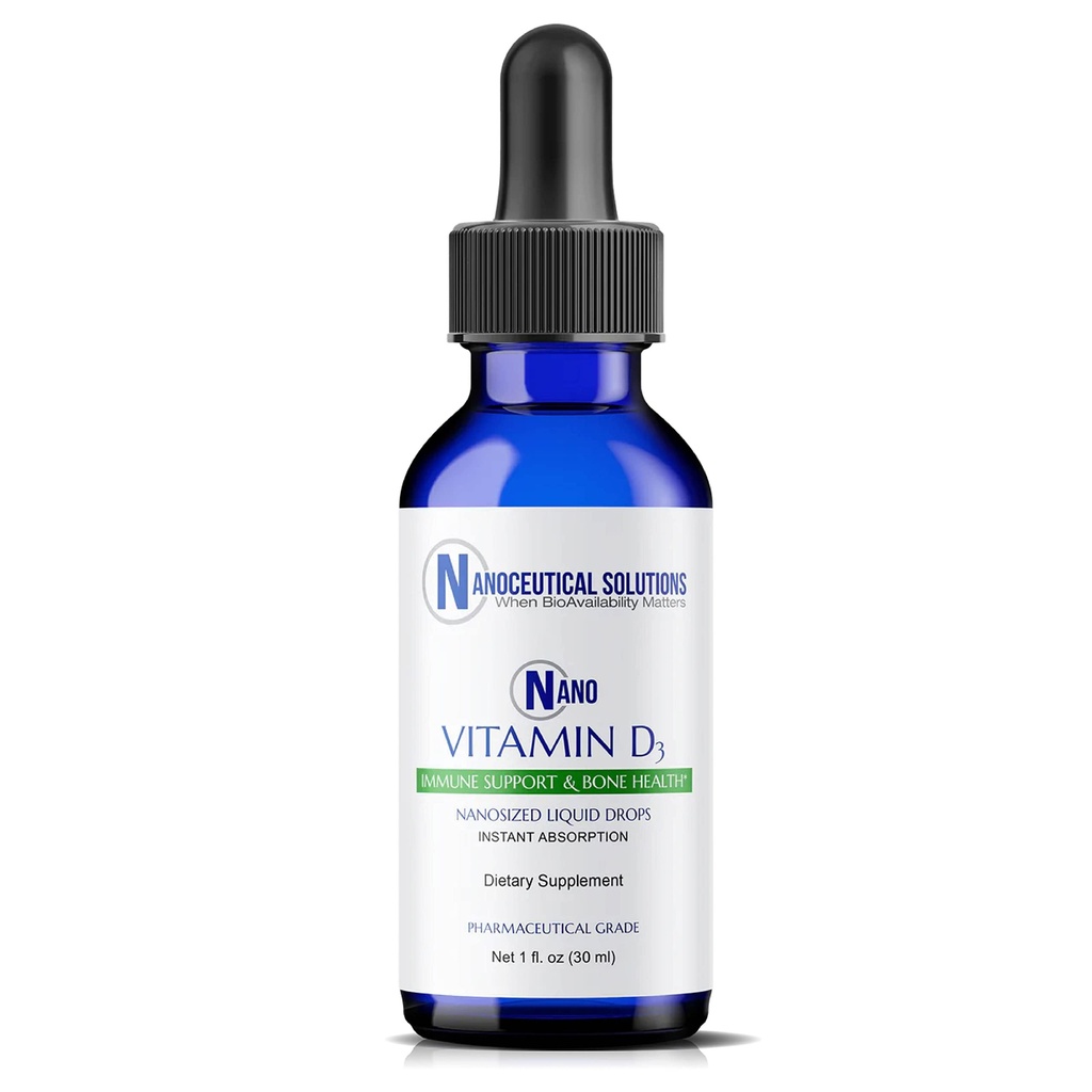 NANO VITAMIN D3 Nanosize 액체 방울, RAPID ABSORPTION, 5000 IU 유력한 정립, 힘 뼈 & 근육, 건강한 마음을 지원합니다. 30 ml 병, 1 개월 공급.
