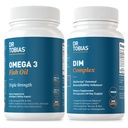 Tobias Omega 3 Fish Oil 및 DIM Complex 보충 교재, 지원 심장, BioPerine, Borccoli 추출물 & 칼슘 D-Glucarate, 60 캡슐을 가진 여자 & 남자를 위한 뇌 면역 기능 및 호르몬 균형