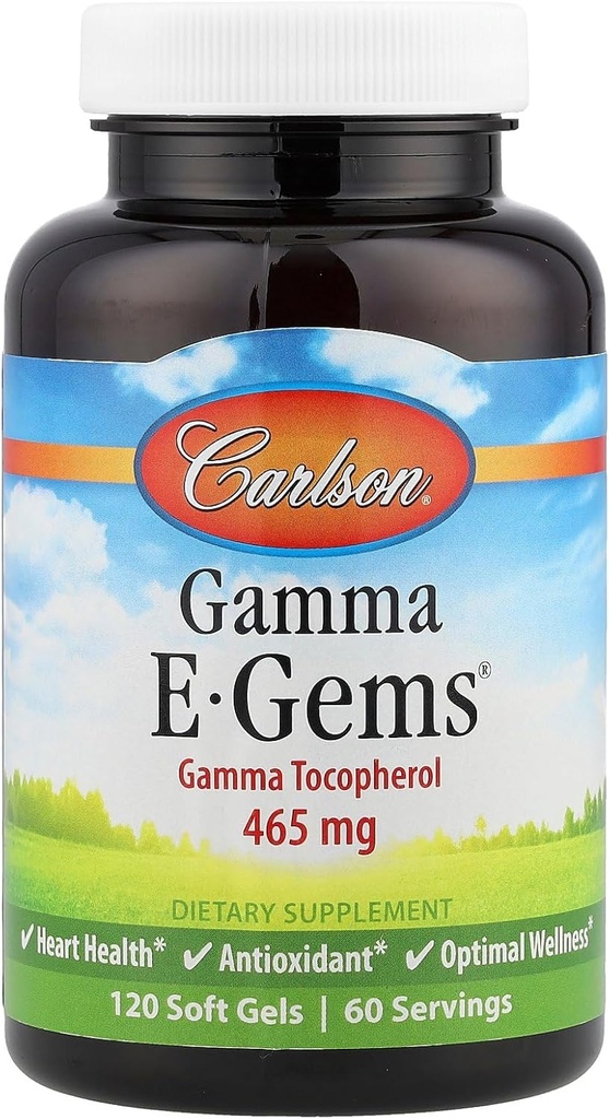 Carlson Labs Gamma E-Gems, Gamma Tocopherol, 465 mg, 120 소프트 젤