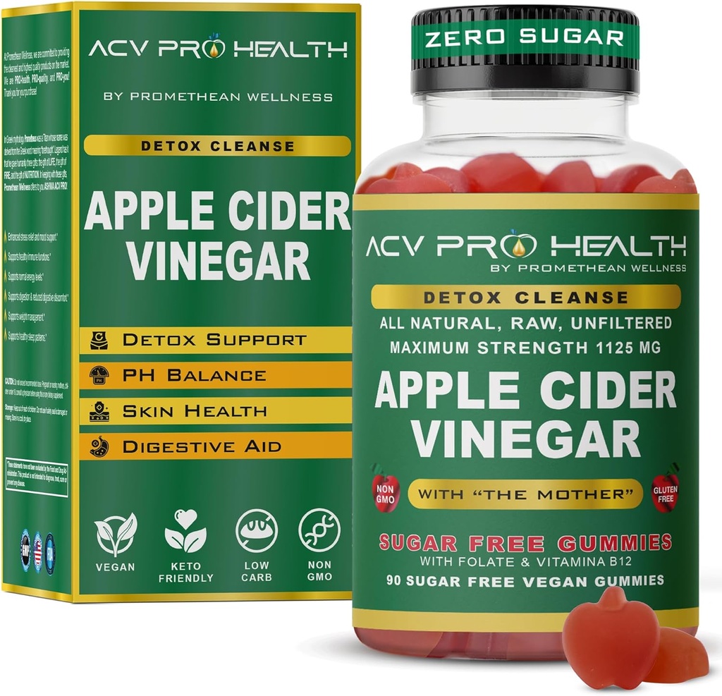 2-Pack Apple Cider Vinegar Gummies Sugar Free - 설탕이있는 ACV는 냄새가 없습니다! 낮은 Carb 고급 Keto Acv Gummies Keto Gummy Detox Cleanse Golo