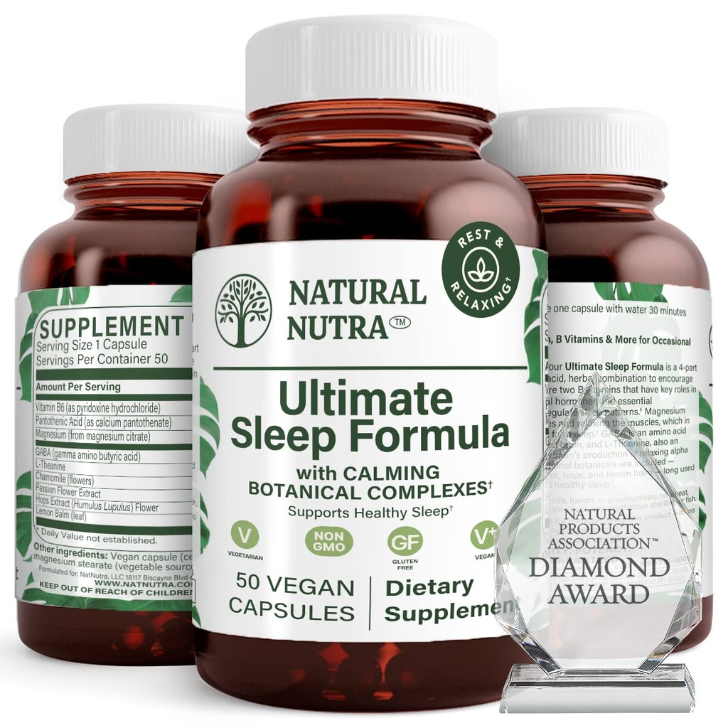 Natural Nutra Ultimate Sleep Formula, Chamomile to Support Relaxation and Reduce Nighttime Anxiety, 당신은 수면 패스너, 50 캡슐을 마칩니다.