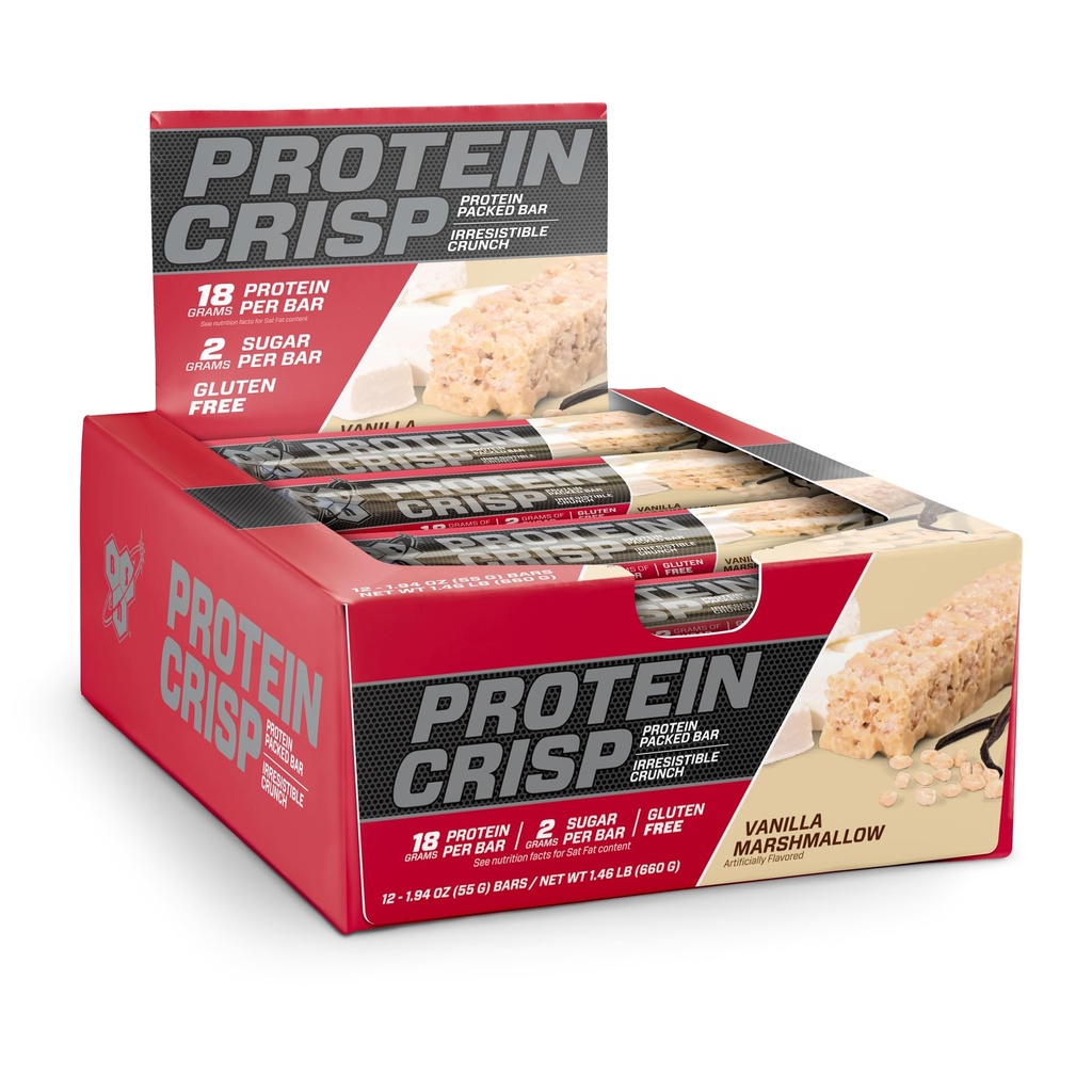 BSN Protein Bar - Syntha-6, Whey Protein, 20g of Protein, Gluten Free, Low Sugar, Vanilla Marshmallow, 12 카운트