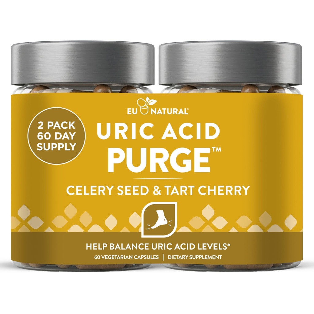 구매하기 Uric Acid Flush - 먹다 & 음료 당신이 원하는 것 - 혈장과 깨끗한 Celery Seed Extract, Tart Cherry & Chanca Piedra 효과적인 관절 지원 및 활성 기동성 - 120 소프트 Vegan 캡슐