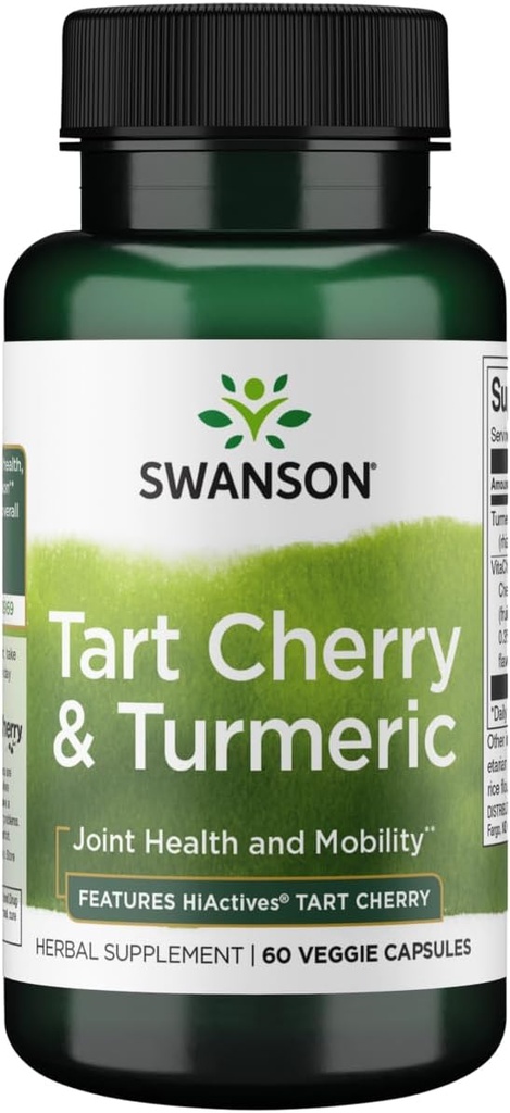 Swanson Hiactives Tart Cherry & Turmeric 60 Veg 캡슐