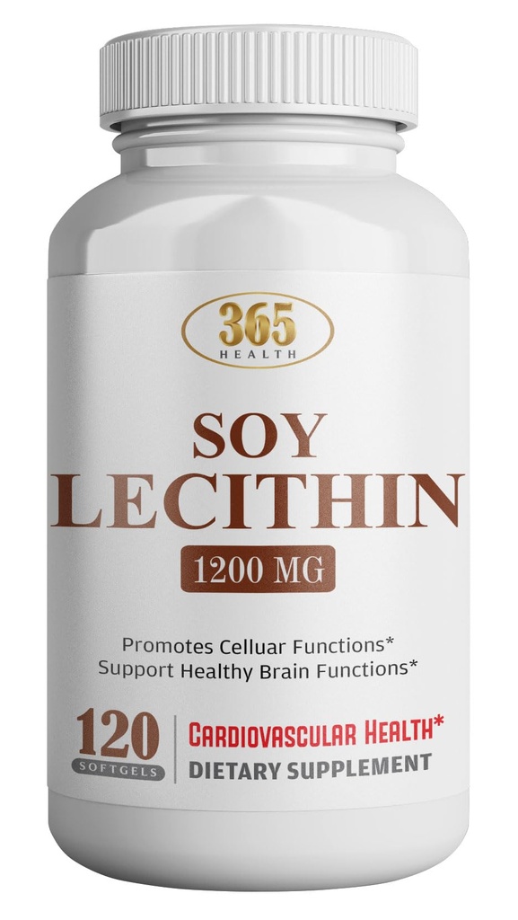 HEALTH LFE Lecithin 1200mg의 높은 힘, 120 Softgels의 뇌 & Nerve 기능 Lecithin 음식 급료, 봉사 당 1200mg를 지원하는 필수 지방산의 자연적인 조합, 규정식 보충교재
