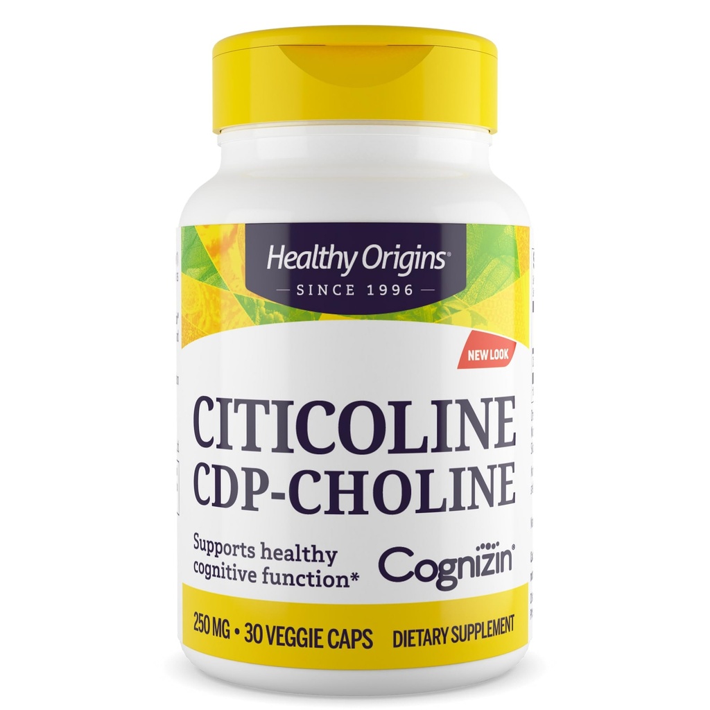 건강한 근원 Cognizin (Citicoline), 250 mg - Citicoline CDP Choline를 가진 기억을 위한 뇌 보충교재 - 비 GMO, Vegan & 글루텐 자유로운 보충교재 - 30의 Veggie 캡슐