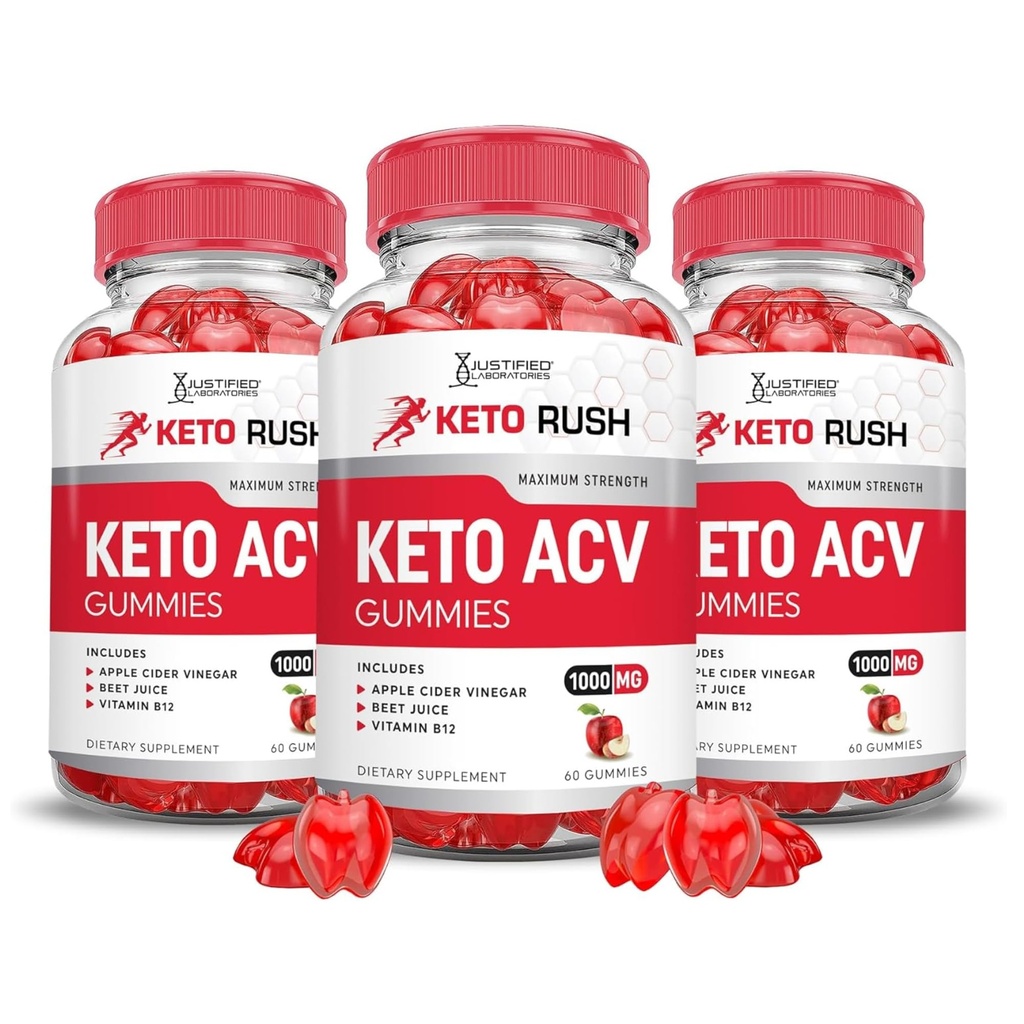 Justified Laboratories (3 팩 Keto Rush Keto ACV Apple Cider Vinegar Boost는 Pomegranate Beet 주스 분말 B12 Vegan 비 GMO 180 Gummies로 공식화했습니다