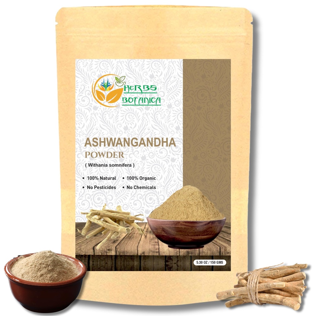 허브 Botanica Ashwagandha 뿌리 분말 withania Somnifera 분말 Ashwaganda Ayurvedic 초본 보충교재 지원과 힘 5.3 oz