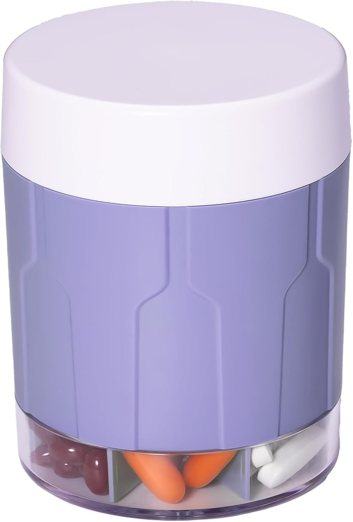 Betife Extra Large Supplement 주최자,Weekly Pill 주최자 병, 7 개의 대형 Compartments가있는 일일 Pill 분배기, 7 일 비타민 약물, 21 레이블 및 청소 브러시 (Purple) 개최 주최자