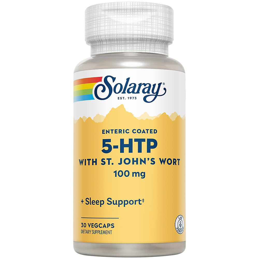 SOLARAY 5-HTP Plus St John 's Wort - 30 Enteric-Coated 캡슐 - 100 mg - 30 서빙