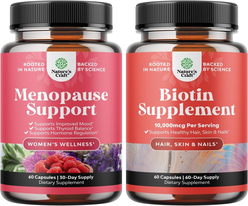 여자와 10000 mcg 순수한 Biotin 알약에 대 한 초본 Menopause 보충의 번들 & 남자 - 에스트로겐 균형에 대 한 완벽 한 - 탈모 Thinning 자연 보충교재