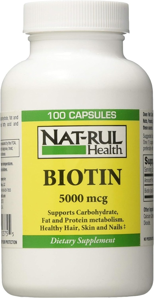NAT-Rul Biotin 5000 mcg 캡슐 100개 ea