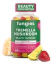 Fungies Tremella 버섯 Gummies, 혼합 딸기 & 레몬 맛 - 성인 지원을위한 버섯 초본 보충 거미 Collagen Synthesis, 건강한 피부 및 건강한 노화 - 아름다움 Gummies 60 서빙