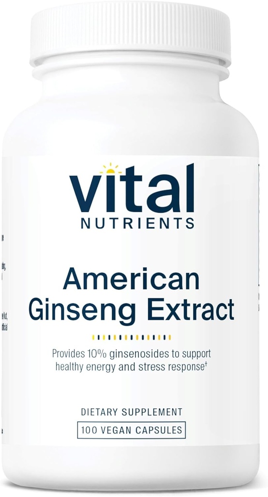 Vital Nutrients - 미국 인삼 - 에너지 지원 - 정신 및 물리적 내구시간 - 100 병 당 채식 캡슐 - 250 mg
