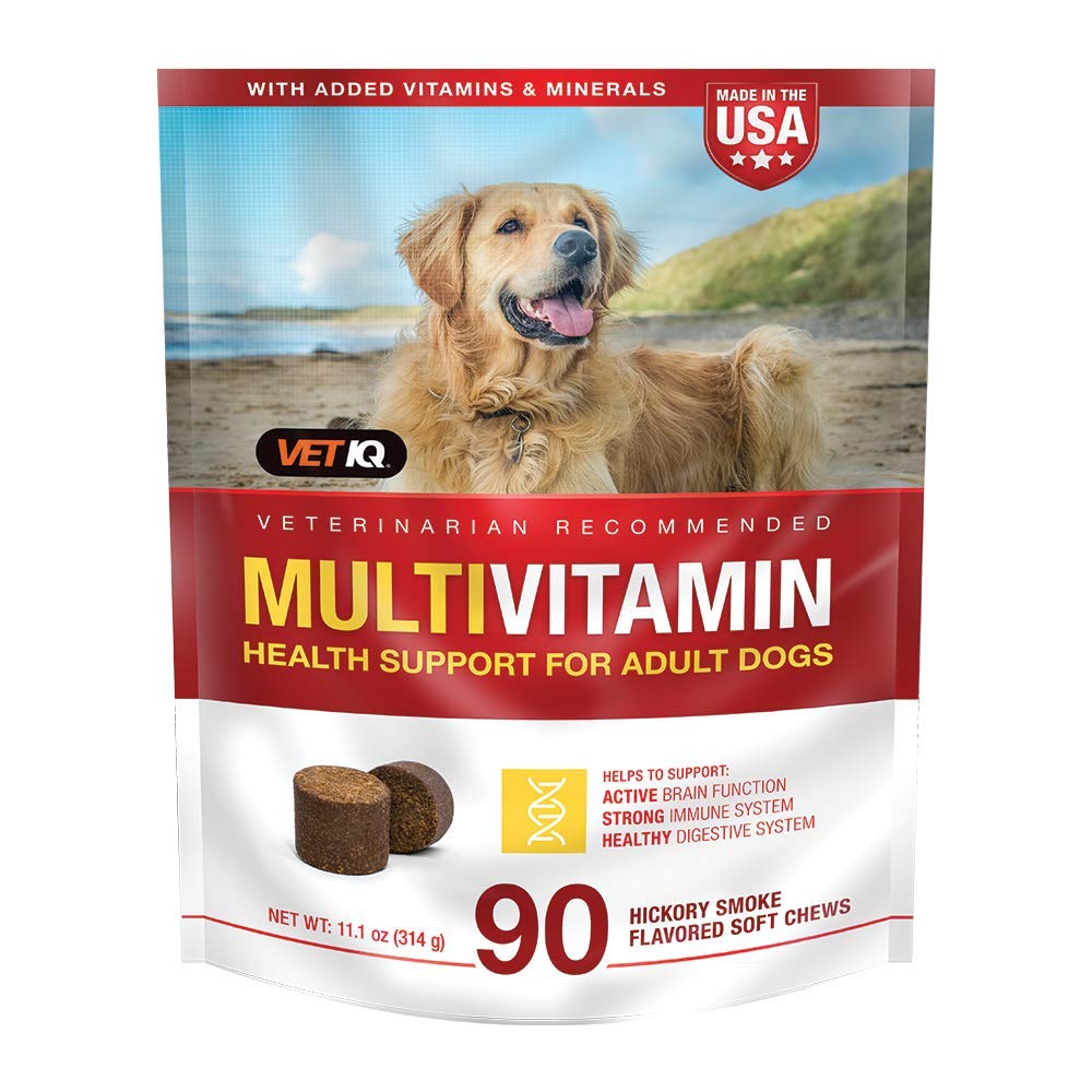 개를위한 VetIQ Multivitamin 보충교재, 건강 지원 보충교재 연약한 Chews, 90 조사