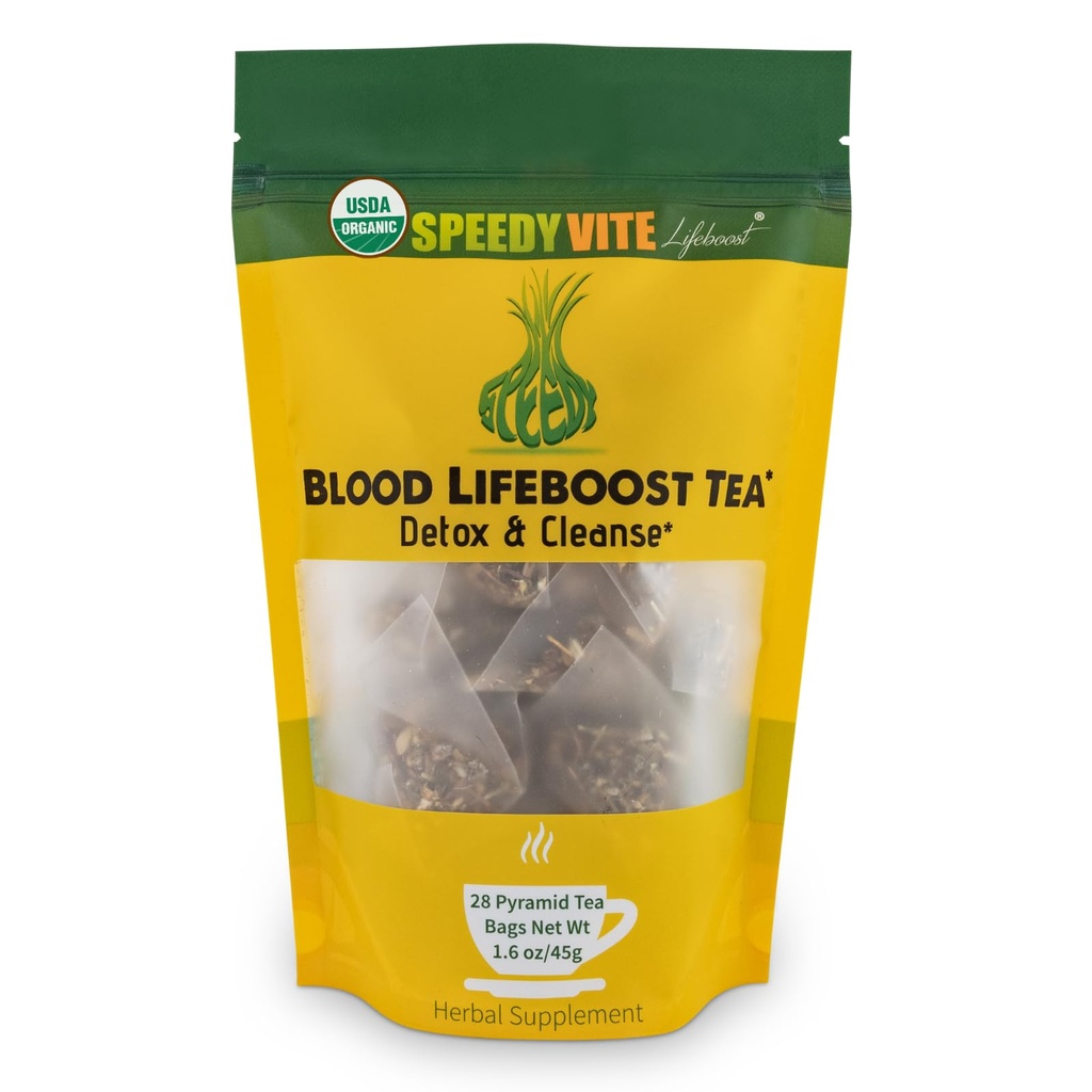 SpeedyVite® Blood Lifeboost Tea | 혈액 흐름의 제거를 지원합니다* | 항산화 리치 면역 부스트 * | Echinacea, Chamomile 등