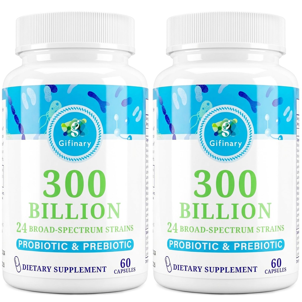 여성 및 남성을위한 Probiotics - 300 억 CFU, 24 Strains Probiotics + 15 소화, Gut 건강, 면역, 변비, Diarrhea 및 전체 바디 건강을위한 유기 허브 Prebiotics - 4 개월 공급