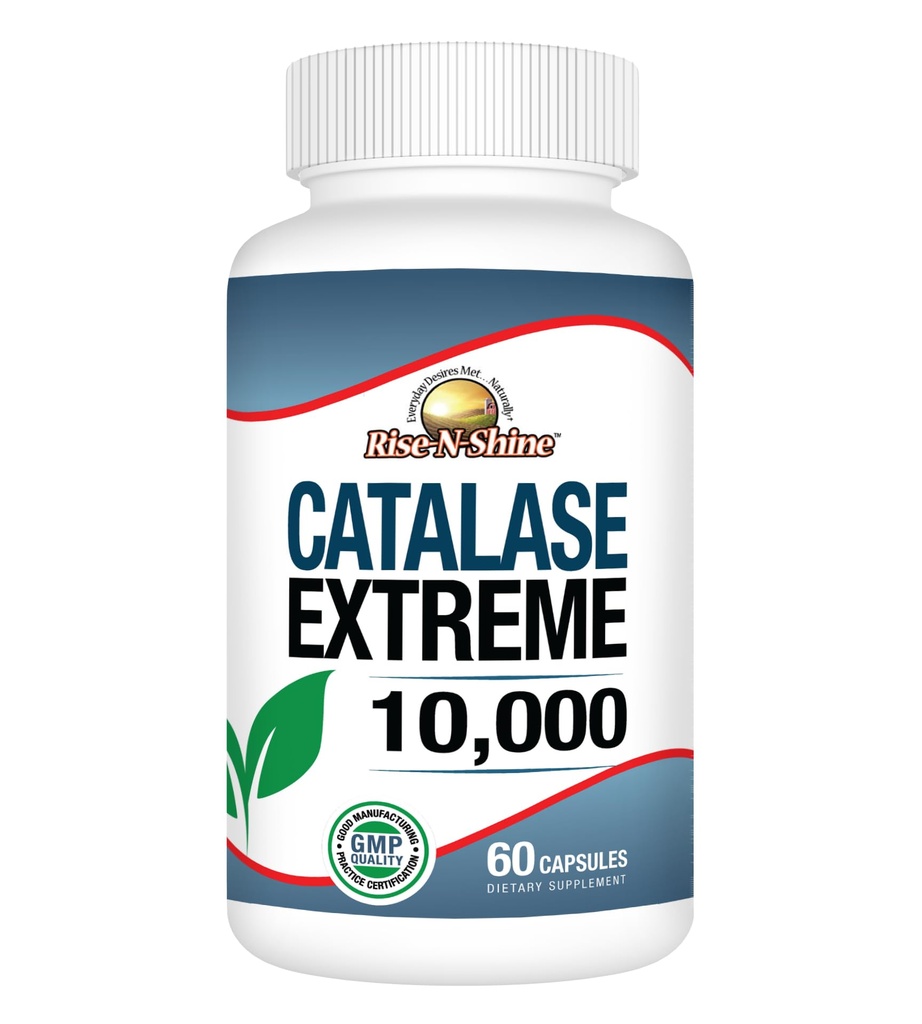 Rise-N-Shine Catalase Extreme Supplement 10,000 Saw Palmetto, Biotin, Fo-Ti, PABA - 강한 머리를위한 헤어 보충제 - 60 캡슐
