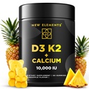 비타민 D3 K2 Gummies 칼슘 100mg을 가진 10000 IU - 성인을 위한 VIT D3 - Mk7 비타민 K2 100mcg - 남자 & 여자를 위한 비타민 D 보충교재 - Vegan 글루텐 자유로운 비 GMO