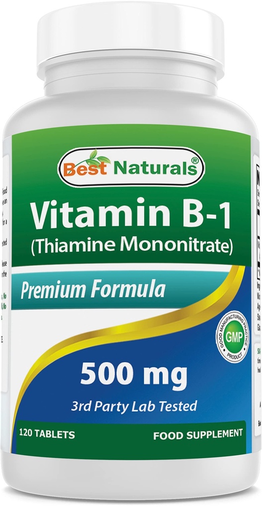 Thiamine Mononitrate 500 mg 120 정제 (120의 조사 1)의 포장)로 제일 자연적인 비타민 B1