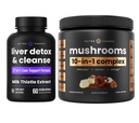 NutraChamps Liver Detox & 버섯 분말 - Cognition, Detox & Immunity 번들