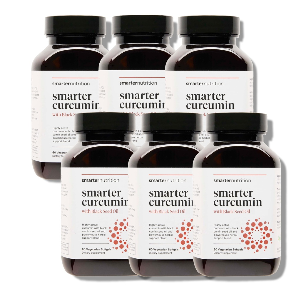 더 똑똑한 영양 쿠르쿠민 Softgels - Vegan 높은 흡수 400 mg 쿠르쿠민 보충교재는 합동 & 면역력을 위한 95% Tetrahydrocurcuminoids + 검정씨 기름 & Ginger에 표준화했습니다 - 360 Ct