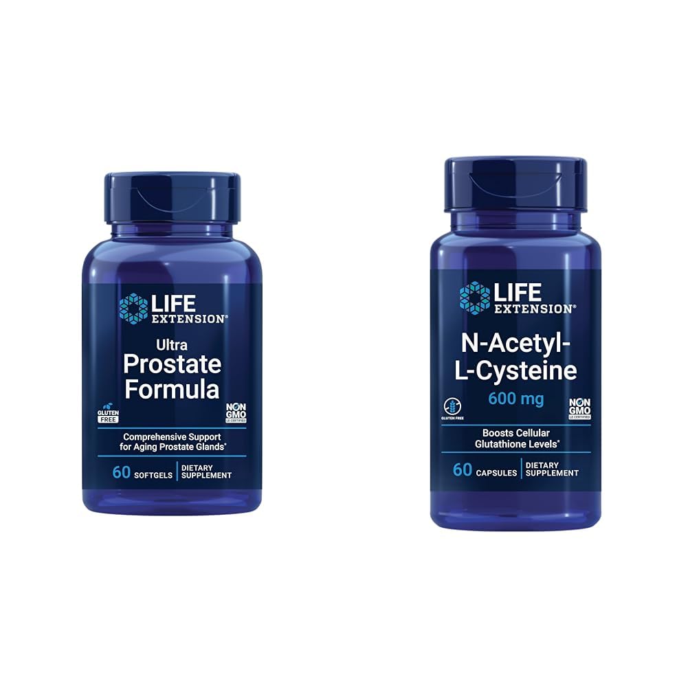 생활 연장 Ultra Prostate 공식은, 남자를 위한 Palmetto, pygeum, 스팅 Nettle & N-Acetyl-L-Cysteine (NAC), Immune, 호흡기, 간 건강, NAC 600 mg를 보았습니다