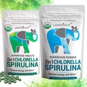 Chlorella Spirulina 분말 유기 + Spirulina Chlorella 정제 | 유기| Chlorophyll의 풍부한 | 그린 슈퍼 푸드 분말 및 정제 번들
