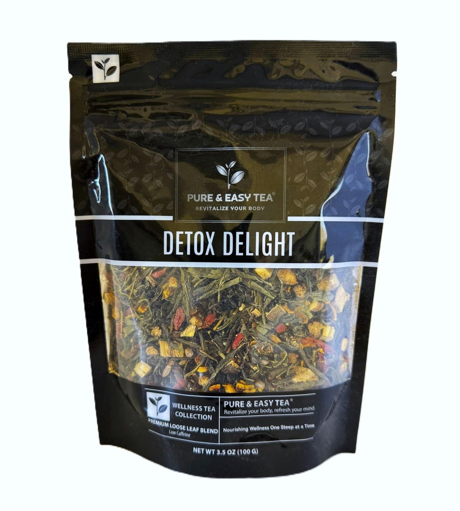 순수하고 쉬운 차, Detox Delight, 30 일 Detox, 건강한 체중을 줄이고, 간결하고 & 콜론 Cleanse, 진보된 가득 차있는 몸 혼합, 100g/3.5oz