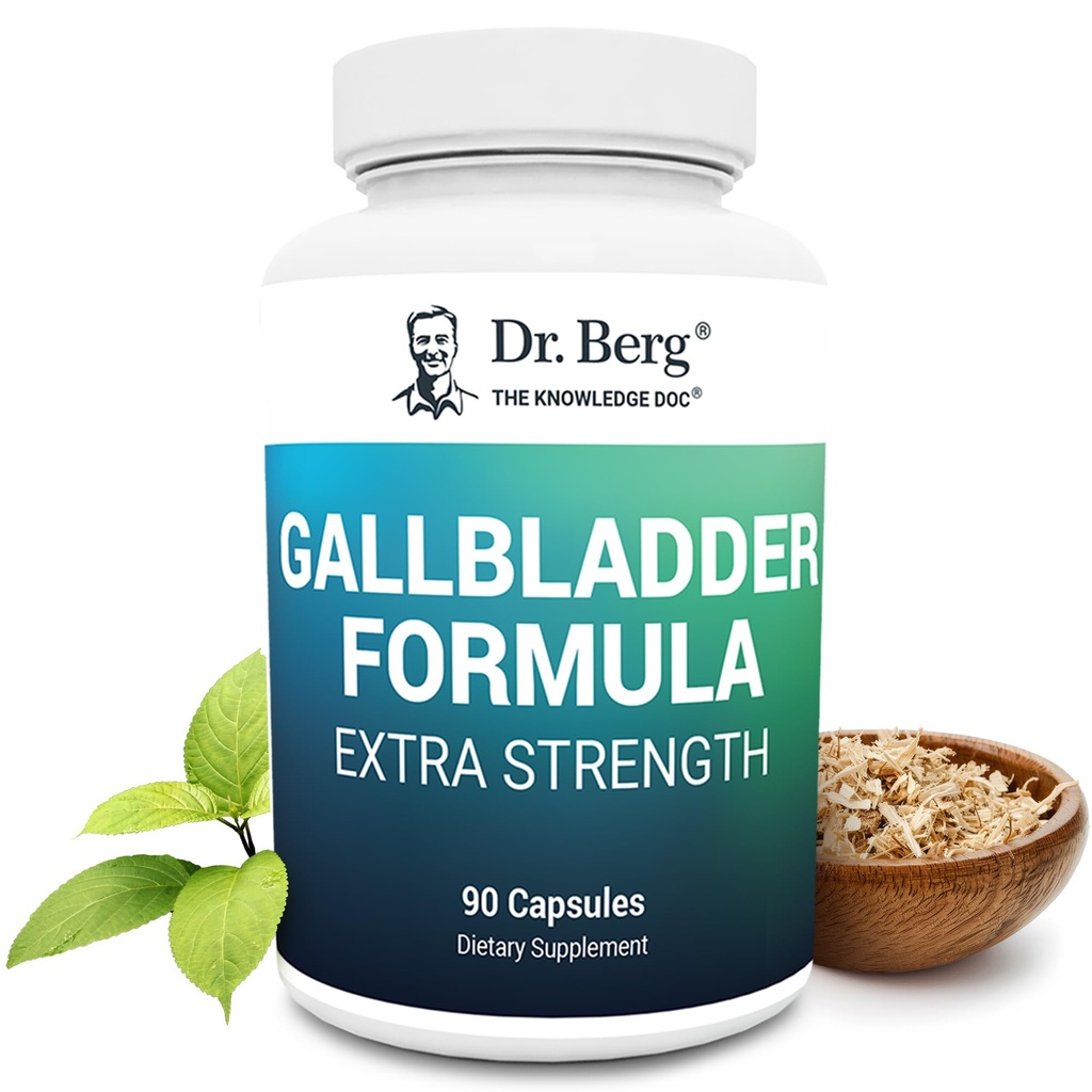Dr. Berg Gallbladder Formula Extra Strength - Ox Bile Powder 및 Conjugated Bile Acid - 소화 효소 추진 혼합 - 전체 45 일 공급 - 90 식물성 캡슐