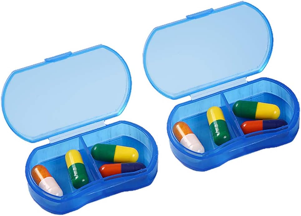 2PCS 알약 케이스 조직자 소형 작은 알약 홀더, 매일 AM & PM 콘테이너, 약 홀더, Medication, 비타민, 보충교재를 위한 이상, 여행, 지갑을 위한 이상을 위한 완벽한