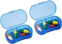 2PCS 알약 케이스 조직자 소형 작은 알약 홀더, 매일 AM & PM 콘테이너, 약 홀더, Medication, 비타민, 보충교재를 위한 이상, 여행, 지갑을 위한 이상을 위한 완벽한