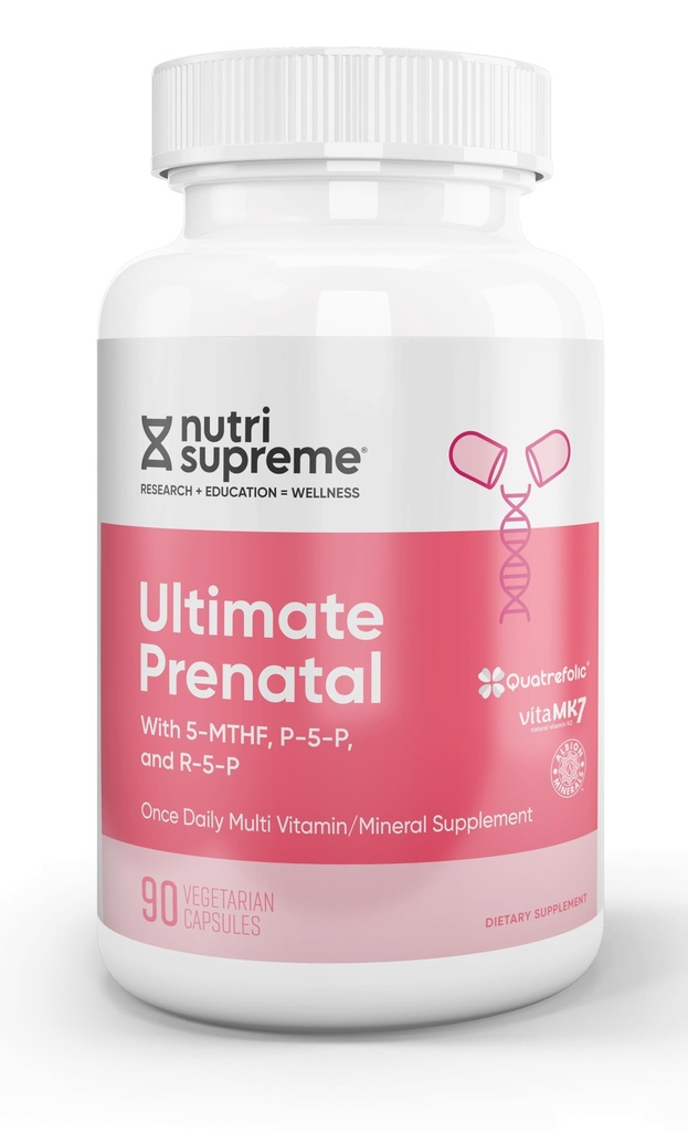 Nutri Supreme Prenatal Vitamin, 높은 흡수성 메틸 Folate를 가진 여자를 위한 Prenatal 비타민 보충교재, 철, Kosher, 캡슐, 90 조사를 가진 일 Prenatal Multivitamin 당 하나