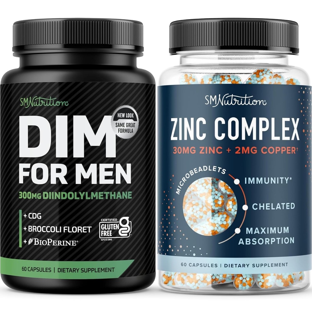 테스토스테론 아연 Complex & 300mg DIM는 에스트로겐 대사와 테스토스테론 지원을 위한 남자를 보충합니다 | 남성 (60의 서빙)를 위한 DIM Complex를 가진 Microbeadlet 아연 보충교재 (60 서빙)