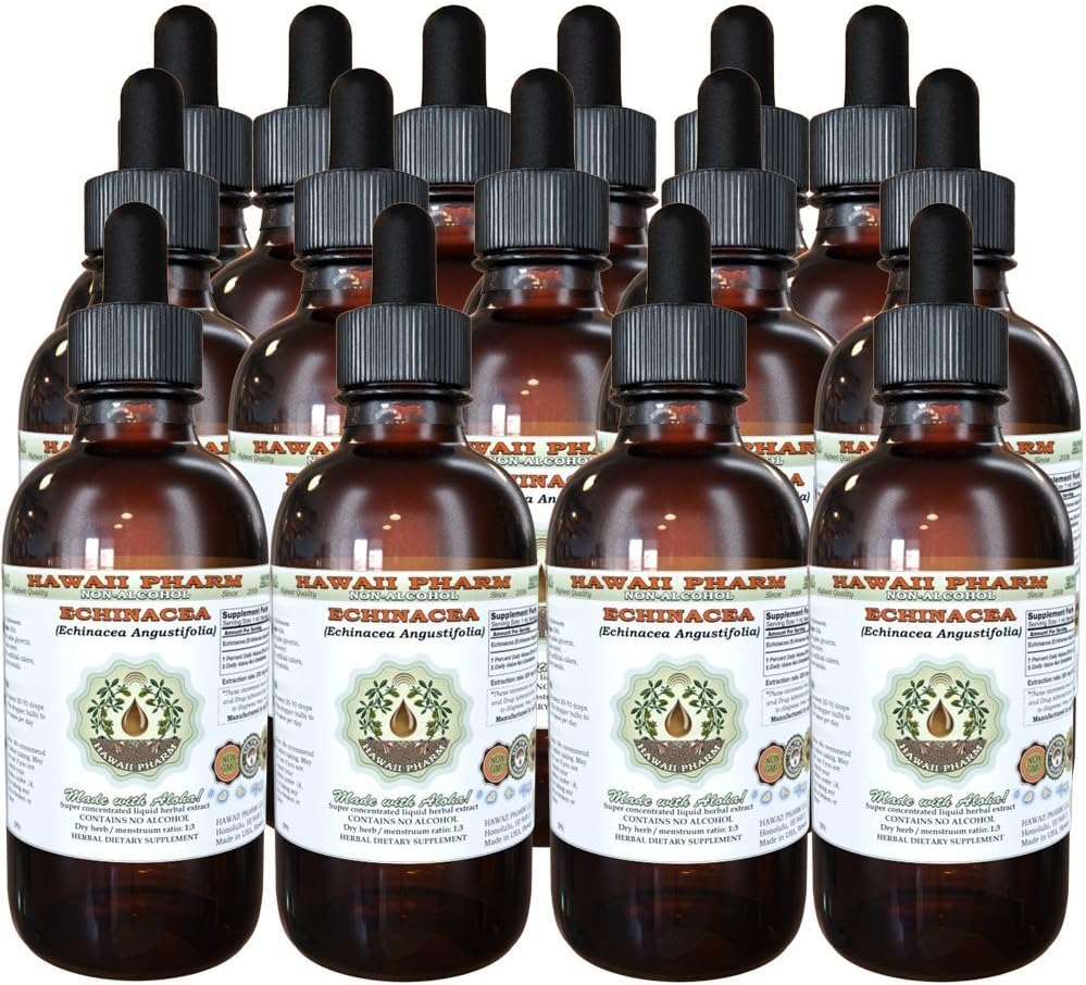 Echinacea 알콜 자유로운 액체 추출물, Echinacea (Echinacea Angustifolia)에 의하여 말린 뿌리 글리세라이드 하와이 Pharm 자연적인 초본 보충교재 15x4 oz