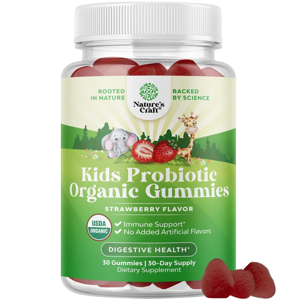 Immune Booster Kids Probiotic Gummies - 아이들을위한 Bacillus Subtilis Probiotics Stomach Body Cleanse Immune Boost 및 Colon Detox - 변비 완화 및 소화 건강 비타민 Gummy