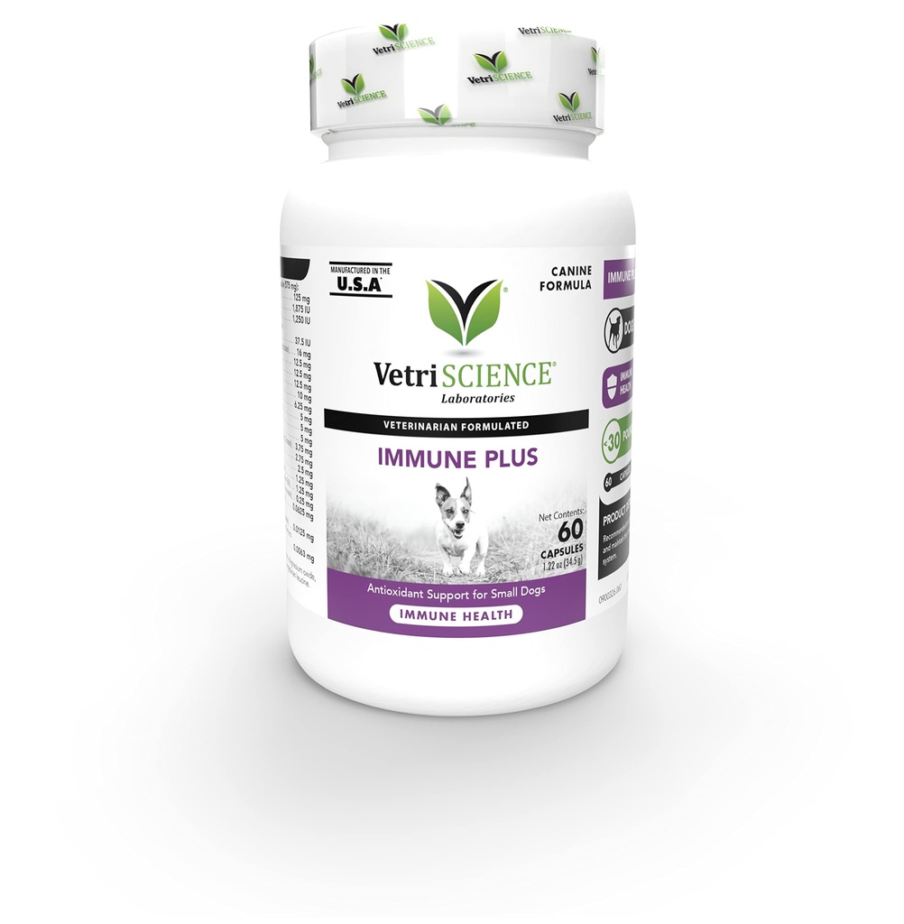 VetriScience Immunity Health Easy-Open Capsules, Immune Plus Supplement for Small Breed Dogs, Cell Advance Immune and Allergy Support with Antioxidants, Hypoallergenic Formula, 120 조사
