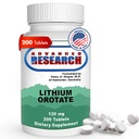 Hans Nieper 리튬 Orotate 5mg, 200 조사, 실험실 테스트, Non-GMO, Gluten 무료, Vegan 친절, 지원 뇌 건강