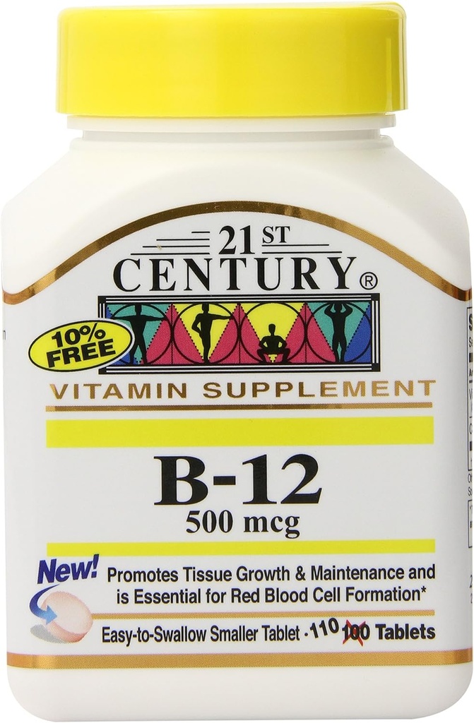 21 세기 B-12 500 mcg 정제, 110-Count (포장 3)