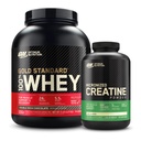 최적의 영양 100 % 골드 표준 Whey Protein Powder : Micronized Creatine Monohydrate Powder, Unflavored (120 서빙)이있는 이중 리치 초콜릿 (5 파운드) - 번들 팩