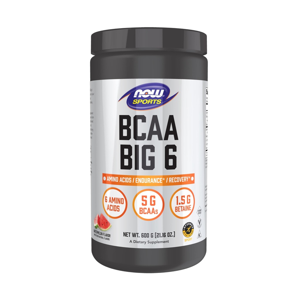 지금 음식 스포츠 영양, BCAA (분기된 사슬 아미노산) 큰 6의 수박 풍미, 600 그램