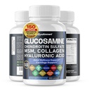 Glucosamine Chondroitin 황산염 Methylsulfonylmethane Hyaluronic 산 Turmeric Ginger 비타민 C, D3의 까만 고추 -150 캡슐 - 미국에서 만드는