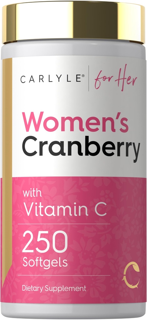 Carlyle Cranberry Pills for Women | 250 Softgels | 비타민 C와 E가있는 농축 추출물 보충 | Non-GMO, 글루텐 무료 |