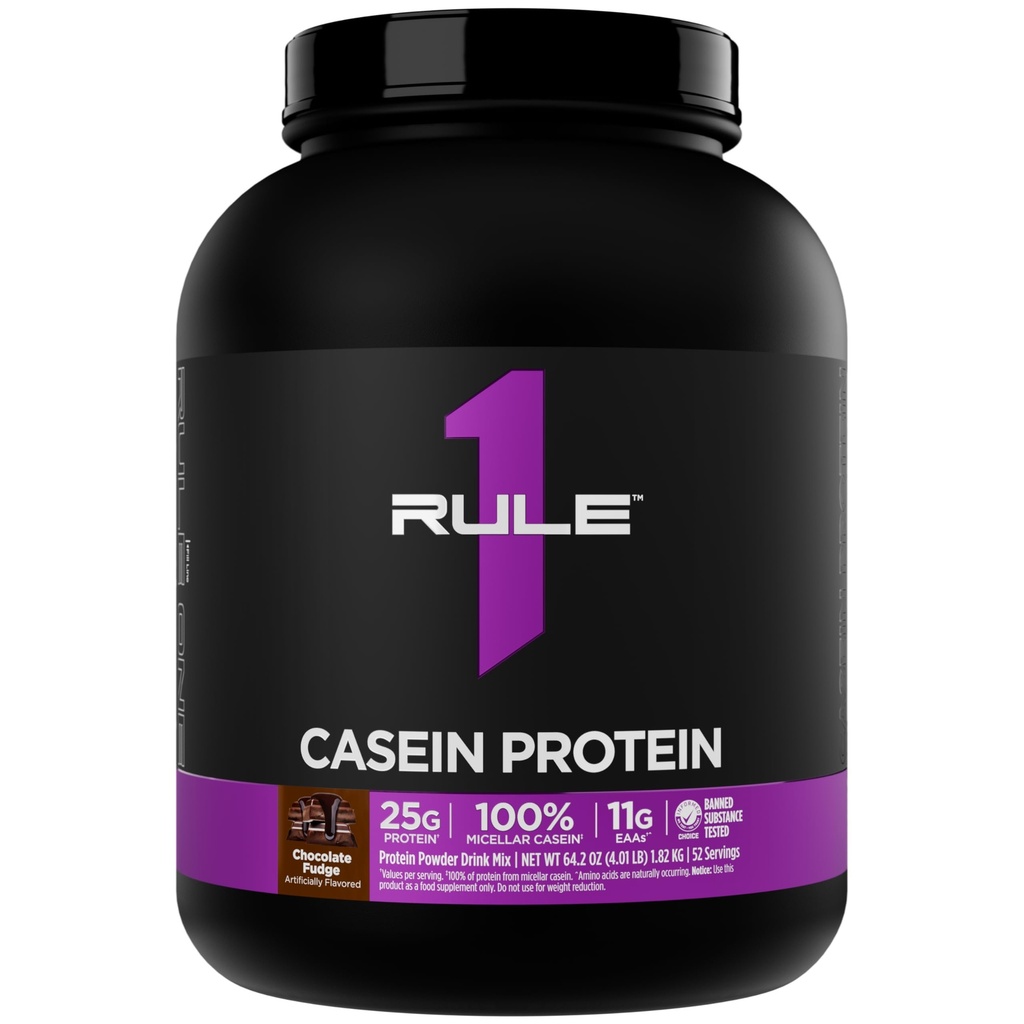 규칙 1 Casein Protein - 25g Protein 및 11g EAAs Per 서빙 당 심박 회복을위한 슬라이스 Micellar Casein 및 식사 (4 파운드 *, 초콜렛 판) 사이에 지속되는 배달