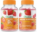 Lifeable 비타민 D 5000 IU + 면역 지원, Gummies 번들 - 훌륭한 타스팅, 비타민 보충, 글루텐 무료, GMO 무료, Chewable Gummy