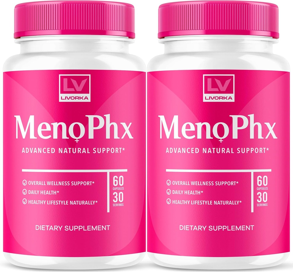 LIVORKA (2 팩) MenoPhx, MenoPhx, MenoPhx 캡슐, MenoPhx Detox, Meno PHX, PHX Meno, MenoPhnx (120 캡슐)