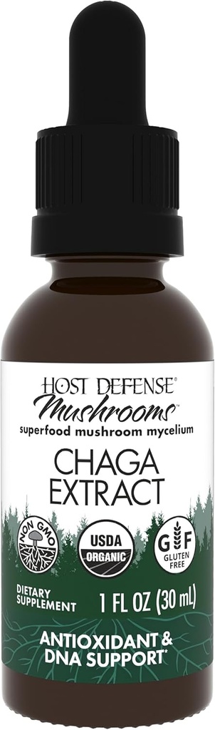 Host Defense Chaga Extract - Immune System Support Supplement - 산화 방지제 활동 지원을위한 Chaga 버섯 - 액체 식 버섯 보충 - 1 fl oz (30 서빙) *