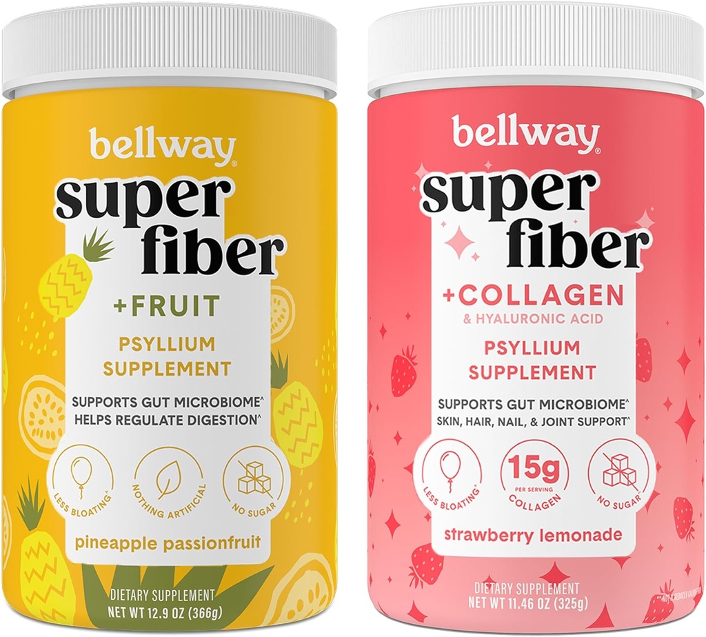 Bellway 슈퍼 섬유 분말 + 과일, 파인애플 열정 과일 슈퍼 섬유 분말 + 교원질, 딸기 레몬